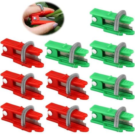 Jardin Couteau Pouce,10 Pièces Couteau a Cueillir, Coupe de Doigt, Enlève Facilement les Tiges et les Feuilles, Adapté a la Cueillette des Fruits et Légumes