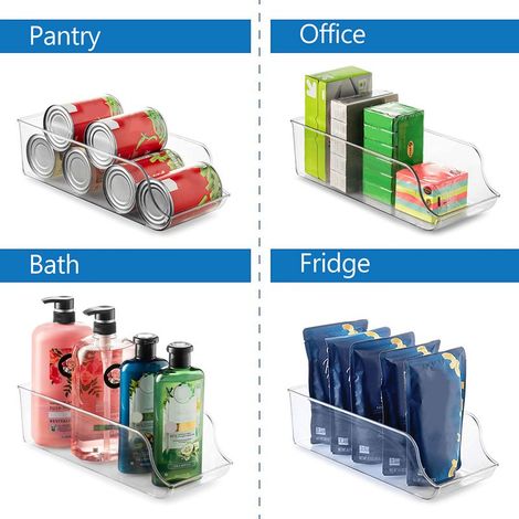 Organisateur de réfrigérateur avec bacs de rangement, distributeur de canettes et étagère de rangement pour aliments et boissons, pour réfrigérateur et placards de cuisine. (1/5)