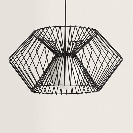 Lámpara Colgante Metal Kelsie Glass I Negro