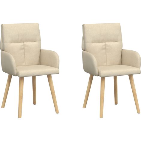 Esszimmerstühle 2 pcs Stoff Creme 60 x 56 x 96 cm vidaXL (1/5)