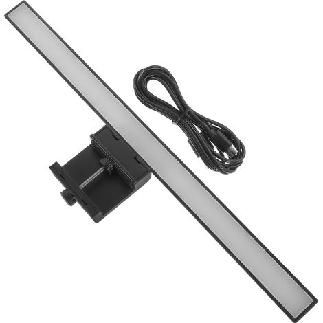 Barre Lumineuse d'Écran 33 CM Noire USB, Lampe Tactile Gradation et Interrupteur sans Batterie, Protection des Yeux, Éclairage Moniteur PC pour Travail Bureau (1/5)