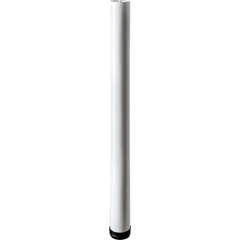 Hettich Möbelfuß 6,0 x 70 - 73 cm Stahl weiß - 1 Stück Möbelfuß