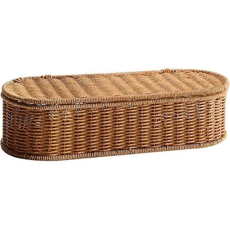 Panier de rangement bohème en rotin synthétique - Boîte de rangement tressée, porte-couverts anti-poussière, grand panier de rangement pour la cuisine (1/5)