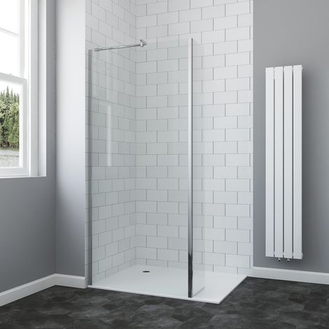 Duschabtrennung 80 x 190 cm Walk In Dusche Duschkabine Duschwand 6mm Einscheibensicherheitsglas Bad Glaswand Duschtrennwand mit Spritzschutzglas (1/5)