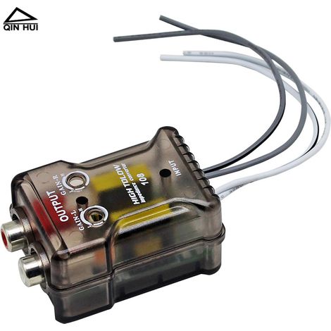 Convertisseur audio passif deux canaux pour caisson de basses, amplificateur de basses fréquences réglable pour autoradio, convertisseur hautes/basses fréquences pour véhicule.