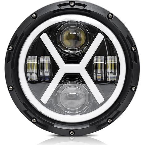 1 pièces 7 pouces voiture moto phare LED 500W 6000K 30000LM IP67 étanche DRL/clignotant/feux de croisement/feux de route (1/5)
