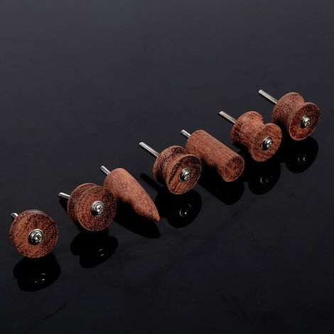 Kit de polissage pour cuir 7 pièces en bois de rose, outil à bout pointu pour lisser les tranches, accessoires de finition pour maroquinerie (1/5)
