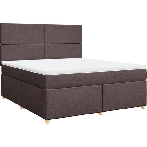 Maison Exclusive - Giroletto a Molle con Materasso Marrone Scuro 180x200cm Tessuto