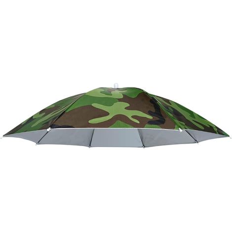 Chapeau-parapluie mains libres de 63, 5 cm (25 pouces), casquette anti-pluie pour adultes et enfants, idéal pour la pêche, le golf (1/5)