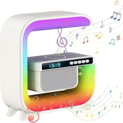2023 Nouvelle Lampe De Table Intelligente, Lampe D'Ambiance Avec Chargeur Sans Fil, Haut-Parleur Bluetooth, Lampe De Table Le[u1775] (1/4)