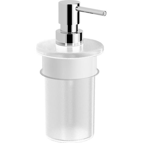Swiss Aqua Technologies Simply R Wandseifenspender aus Milchglas, Chrom (SATDSIMRDAV)