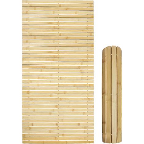 Tapis de sauna et tapis de bain en bambou 100 x 50 cm (1/5)