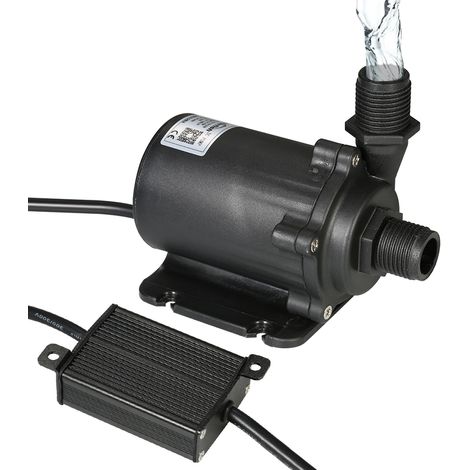 Pompe à eau sans balais Bluefish DC12V 45,6W 1200L/h, hauteur de refoulement 8m, avec contrôleur externe, étanche et submersible, pour aquarium, bassin, fontaine de table, étang et systèmes hydroponiq (1/3)
