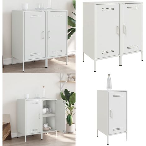 Aparadores 2 unidades acero blanco 36x39x79 cm - Almacenamiento - Muebles industriales