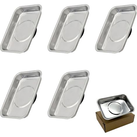 Porte-Outils Magnétique - Lot de 5 - Acier Inoxydable - Aimant Robuste - Atelier Auto et Bricolage - 95x65mm (1/5)