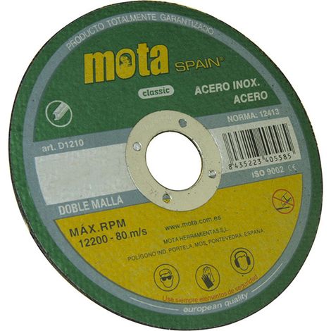 Disco de corte acero inox ø180x1.6x22.23mm d1816 MOTA (1/2)