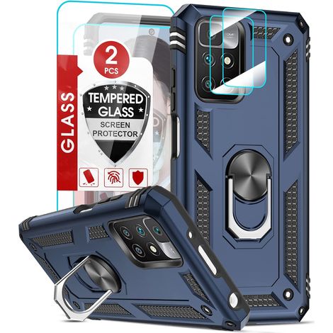 COQUE POUR XIAOMI REDMI 10 BLEU MARINE ARMOR + 2 FILMS DE PROTECTION (1/5)