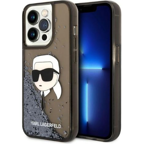 Karl Lagerfeld Liquid Glitter NFT Karl's Head - iPhone 14 Pro Hülle (Schwarz) (1/5)