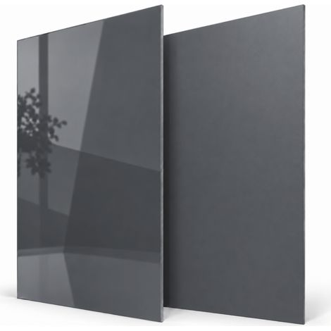 Pannello paraschizzi reversibile in alluminio grigio antracite lucido/opaco - 3 mm (1/5)