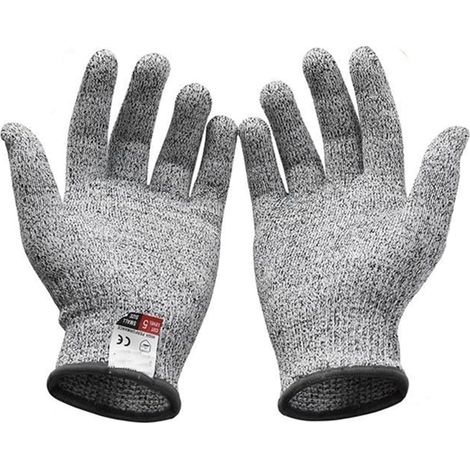 Gants résistants aux coupures, Niveau 5 résistant aux coupures fil métallique gant cuisine boucher coupe gants for huître décoquillage poisson jardinage cuisine travail gants Coupe extensible conforta (1/5)