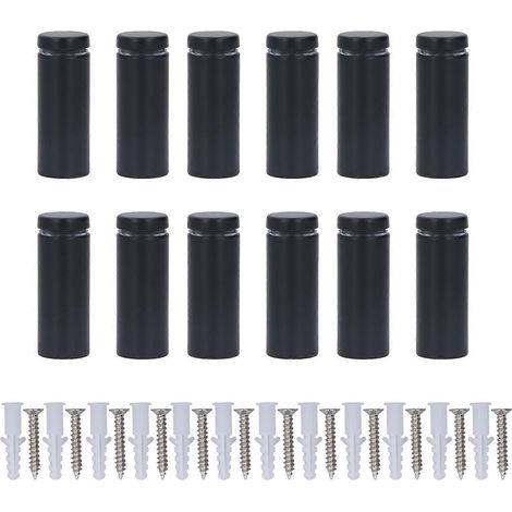 12-teiliges Set mit Abstandsschrauben aus Edelstahl (19 x 50 mm) zur Wandmontage von Werbeartikeln