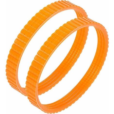 Courroies Rabot 1900B - Lot de 2 Courroies de Transmission Double Denture Orange 9.6 mm x 238 mm