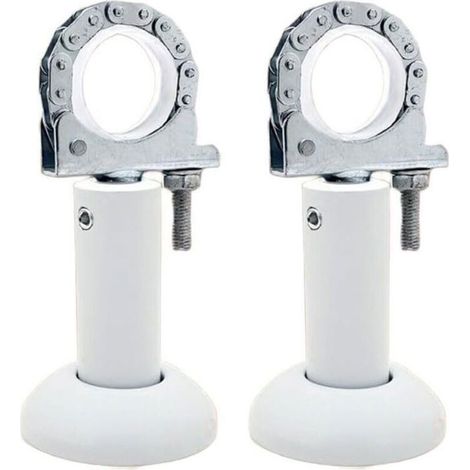 Lot de 2 supports de radiateur – Acier réglable 11-17 cm – Pour aluminium moulé – Blanc (1/4)