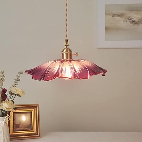 Suspension Verre Cuivre Lampe Suspendue Intérieur Éclairage E27 Ampoule Cuisine Salon Fil Lampes (1/4)