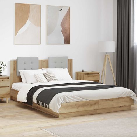Estructura de cama con cabecero Roble artisan 150 x 200 cm (1/5)