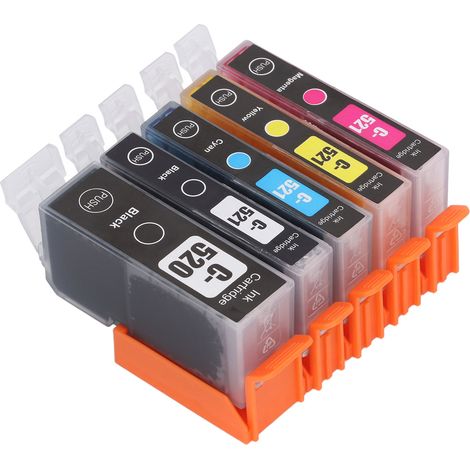 Les cartouches d'encre pour imprimante 520-521 avec remplissage d'encre conviennent aux imprimantes PIXMA IP3600/IP4600/IP4700 et autres, cartouches d'encre 5 couleurs. (1/5)