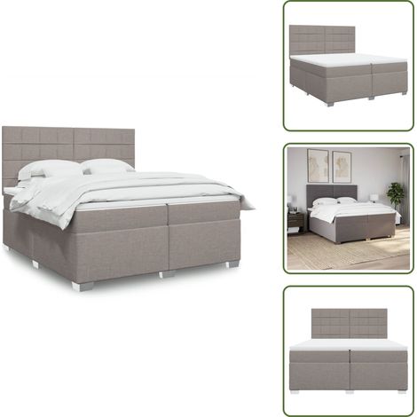 Boxspringbett mit Matratze Taupe 200x200 cm Stoff - Boxspringbett - Doppelbett - Bettsofa - Schlafsystem - Liegekomfort (1/5)