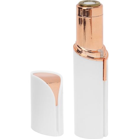 Elektrischer Gesichtshaartrimmer in Lippenstiftform, leicht, Mini-USB-Ladefunktion, Gesichtsrasierer/Haarentferner für Frauen, Weiß (1/5)