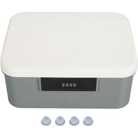 boîte de rangement-Boîte de Sécurité et Organisation pour Documents 9L avec Double Serrure à Code, Partitionnée, ABS Gris (1/5)