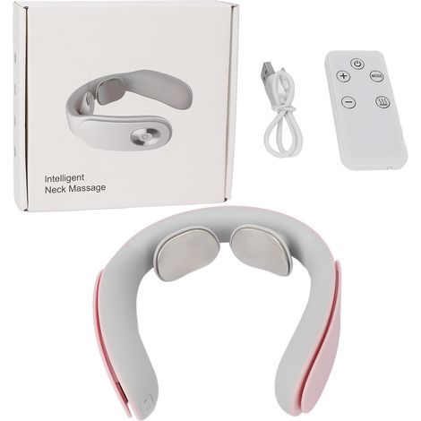 Filiyano-Appareil de massage électrique pour la nuque, sans fil, rechargeable par USB, avec compresse chaude et vibrations, rose. (1/5)