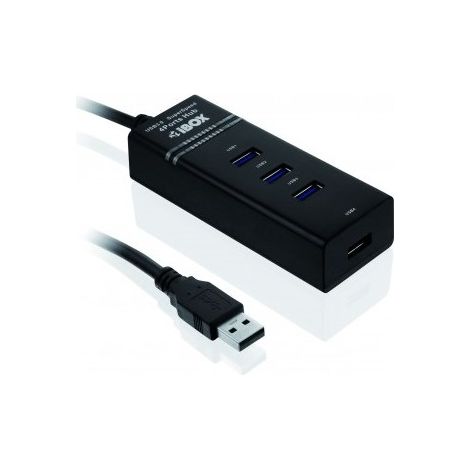 IBOX Hub USB 3.0 4 Ports - schwarz, schnelle Datenübertragung (1/3)