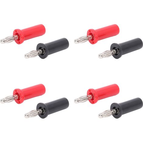 Packung mit 10 Messing-Bananensteckern (4 mm, Stecker) zum Löten, Laternenform, rot und schwarz J.10013 (1/5)