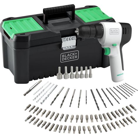 BLACK+DECKER Reviva REVDD12C Trapano Avvitatore a Batteria 12V con Accessori 80 Pezzi e Cassetta Portautensili 12.5" (1/5)