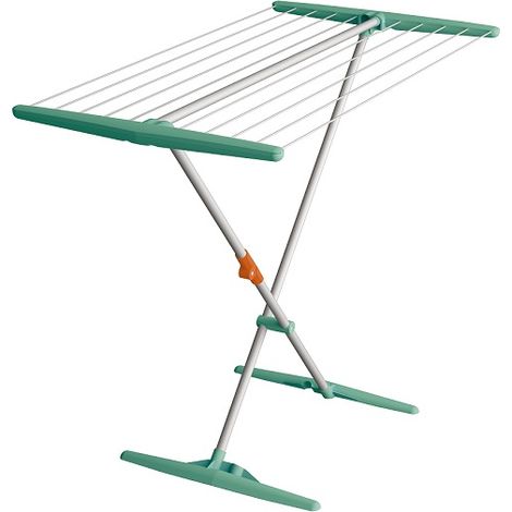 Séchoir à linge en aluminium menthe – Longueur de séchage 11 m – Charnière EASY open – Cordes renforcées en Twaron – Juwel
