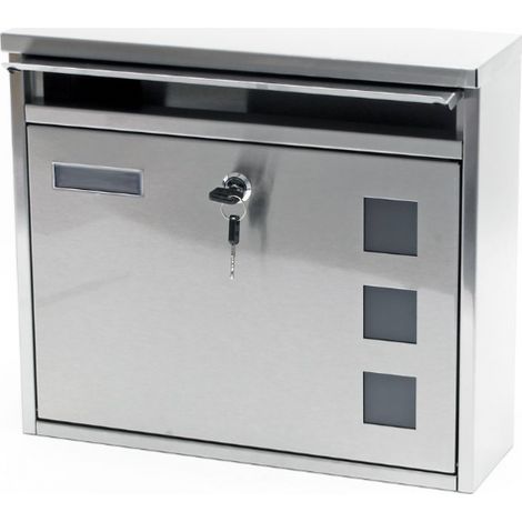 Boite aux lettres design murale acier inoxydable 36X32X11,5cm (1/3)