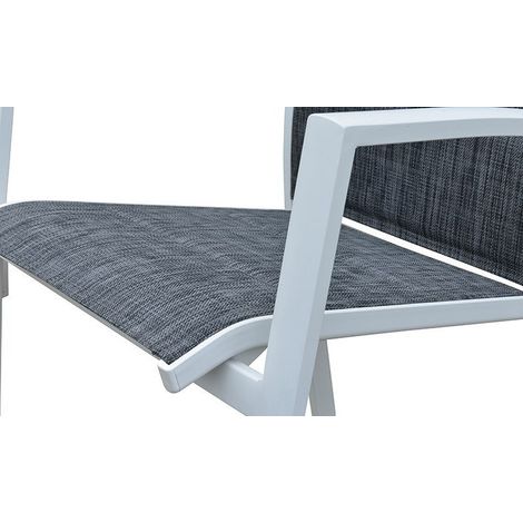 Fauteuil Modulo structure aluminium coloris Blanc/Gris Chiné Wilsa Garden (1/3)