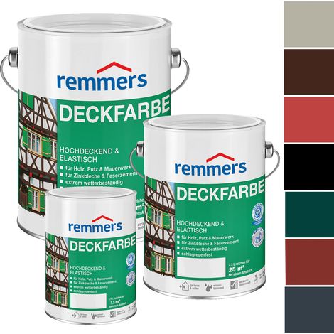 Remmers Deckfarbe anthrazitgrau (RAL 7016), 0,75 Liter, Deckfarbe für innen und außen, Wetterschutzfarbe viele Untergründe, hochdeckend, wetterfest (1/5)