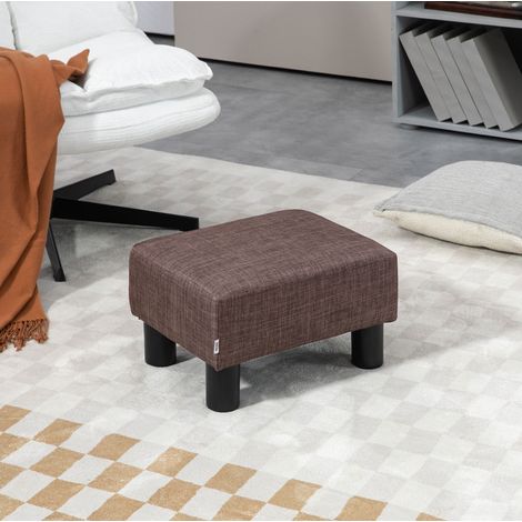 pouf ottoman rectangulaire 40 x 30 x 24 cm marron – assise d'appoint salon (1/5)