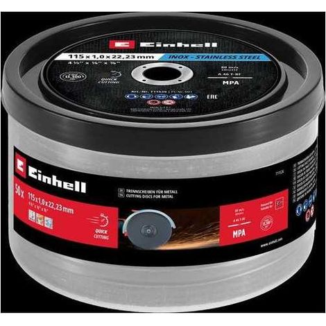 Cubo de 50 Discos 115x1mm Inoxidable Metal 49711526 EINHELL