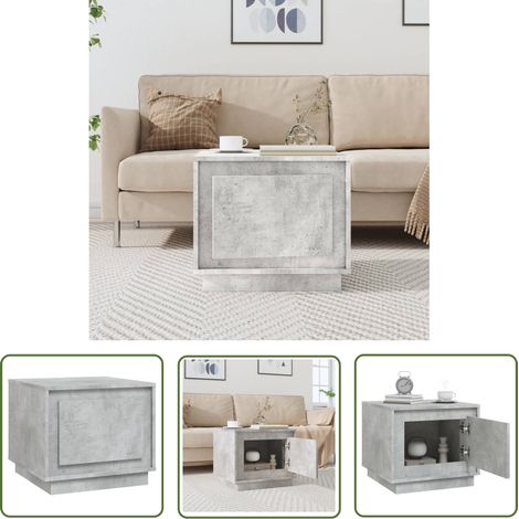 The Living Store Couchtisch Betongrau 51x50x44 cm Holzwerkstoff - Couchtisch - Wohnzimmerstil - Holzmöbel - Beton Grau - Sideboard (1/5)