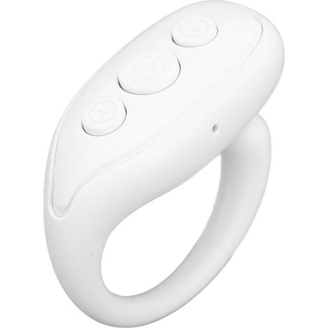 Télécommande Bluetooth pour téléphone portable, en ABS, forme d'anneau, longue autonomie, déclencheur à distance pour tablette, blanche (1/5)