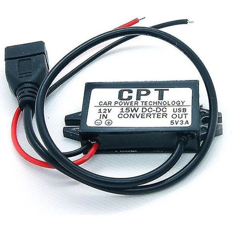 12-V-auf-5-V-DC/DC-Wandlermodul. 3-A-15-W-USB-Netzteil HFMQV