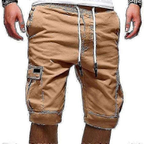 Short de jogging pour homme, taille élastique, poches cargo, mi-cuisse (1/3)