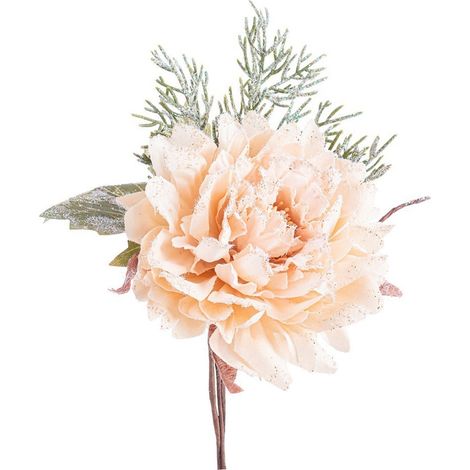 Rametto decorativo "Ellen" con rosa color Beige per interni ed esterni h 23 cm