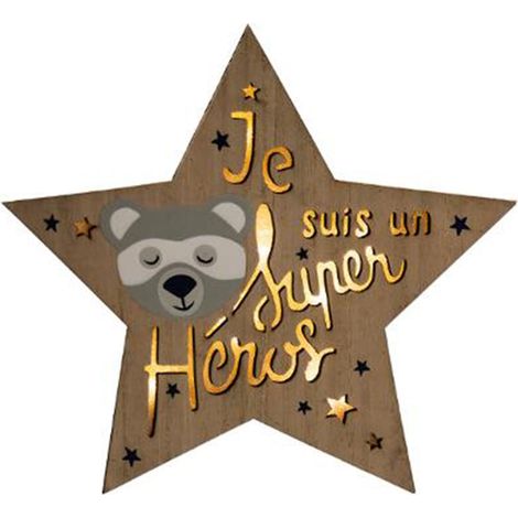 Lampe Design Led Enfant Étoile 28cm Naturel (1/3)
