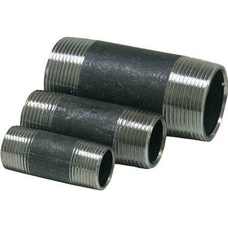 double nipple filete, noir 11/2" x 120 mm (male/male) DIN 2982